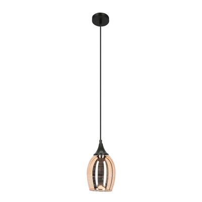 Lampa wisząca Marina szklany klosz miedziany do salonu 1-punktowa E27