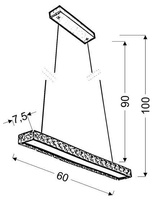 Lampa wisząca Symphony LED nad stół chromowa kryształowa do salonu 20W 4000K