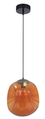 Lampa wisząca Club szklana kula pomarańczowa 1-płomienna do jadalni E27
