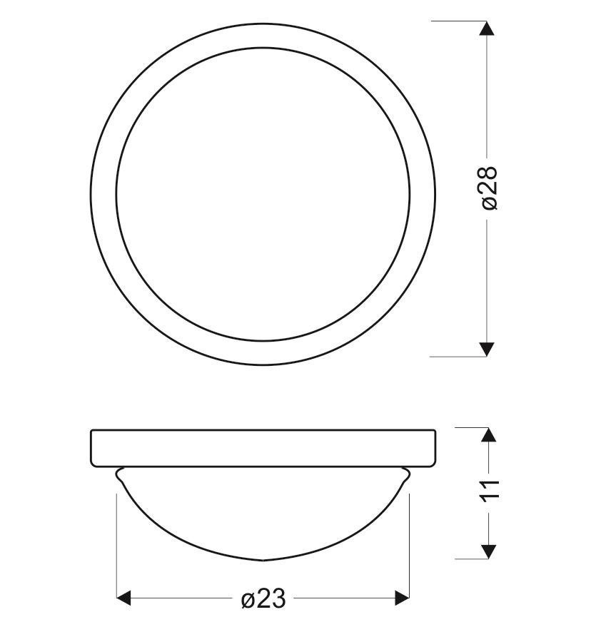 Plafon Roda do łazienki okrągły IP44 biały złoty 28 cm E27