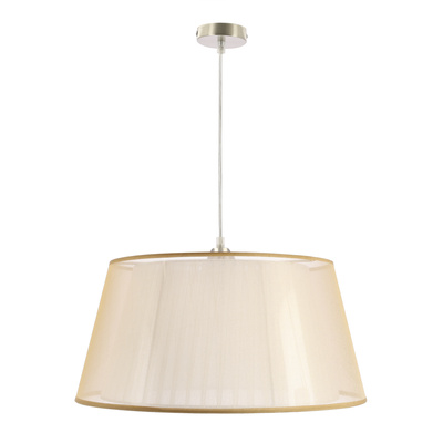 Lampa wisząca z abażurem Charlie 45cm beżowa klasyczna do salonu E27