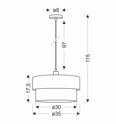 Lampa wisząca z abażurem Arezzo czarna z oliwkowym do salonu