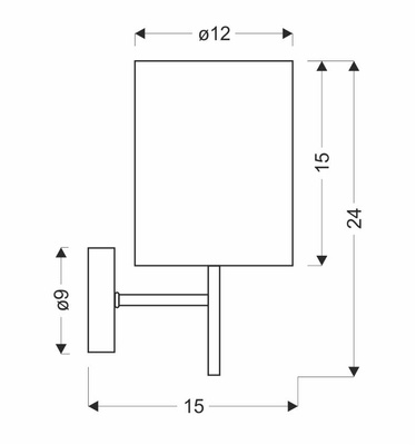 Kinkiet Yan patynowy z abażurem orzechowym do salonu E14 1x40W