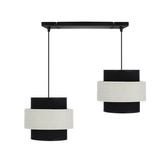 Lampa wisząca z abażurami Benta czarna podwójna do jadalni