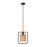Lampa wisząca z abażurem Crown beżowy pleciony abażur do salonu