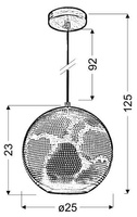 Lampa wisząca Sfinks kula metalowa brązowa pojedyncza do salonu E27