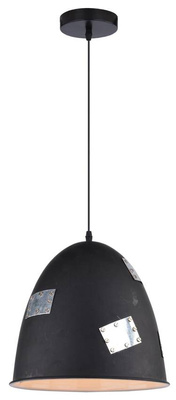 Lampa wisząca Patch czarna metalowa pojedyncza z kloszem do salonu E27